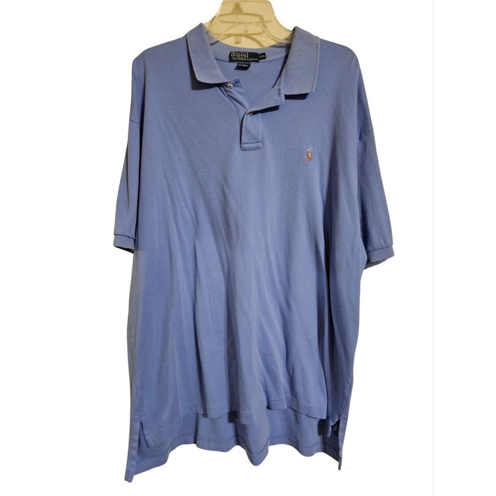 Polo Ralph Lauren Mens XXL Blue Short Sleeve Shirt Embroidered Pony Preppy
